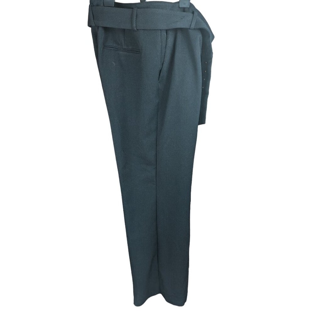 Ann Taylor Pants w Belt Skinny Corduroy Black High Rise High Waist Sz 14